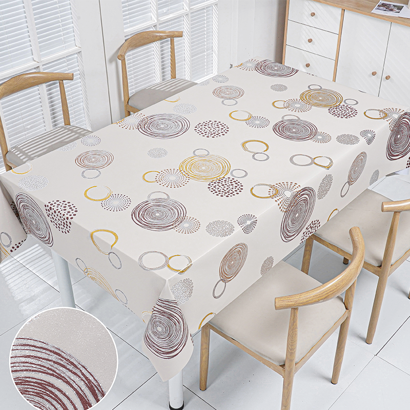 Vintage Circle Motif PVC Tablecloth 