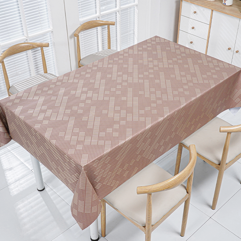 Geometric Grid Pattern PVC Tablecloth 