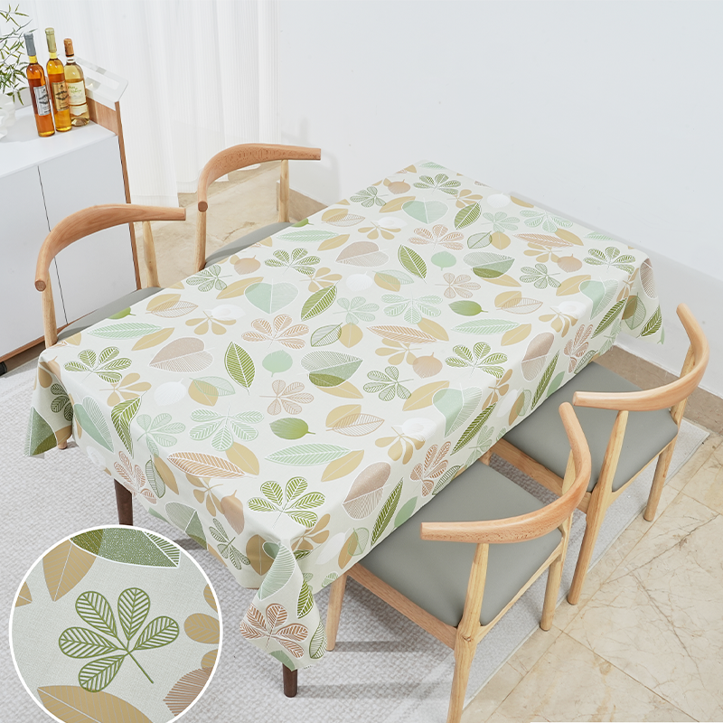 Fresh Mixed Autumn Leaves PVC Tablecloth 