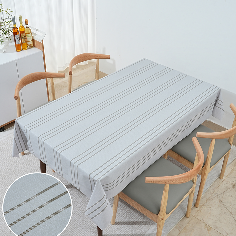 Casual Parallel Line Texture PVC Tablecloth 