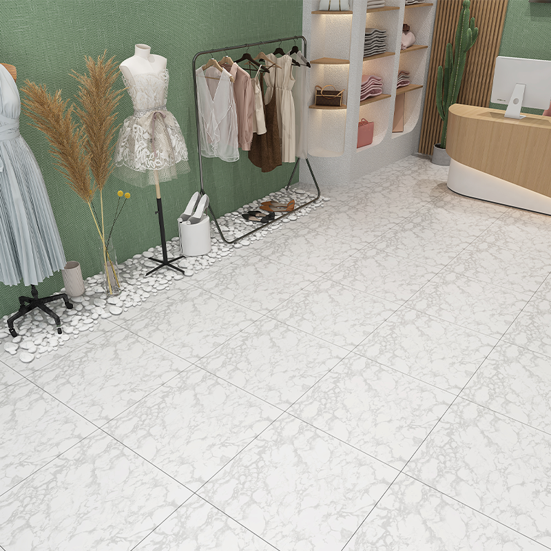 White Grey Marble LVT Flooring Sticker 