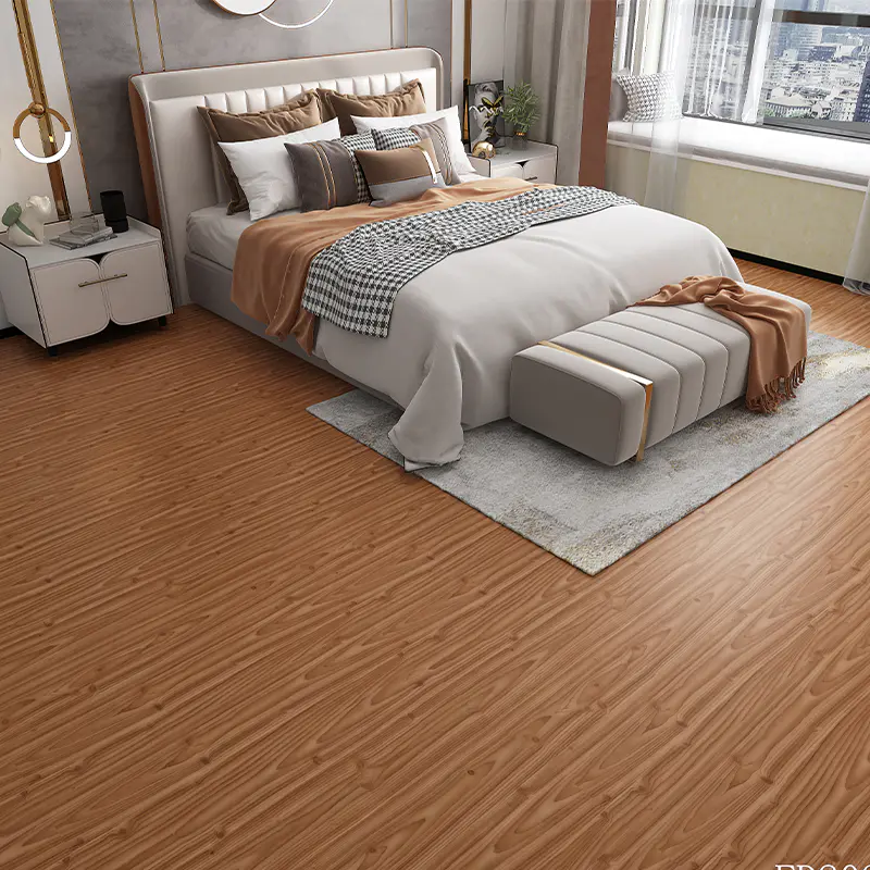 Coffee Brown Wood Grain LVT Flooring Sticker