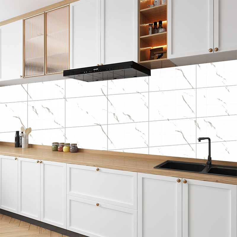 White Marble Light Gray Vein Wall Decoration Sticker 
