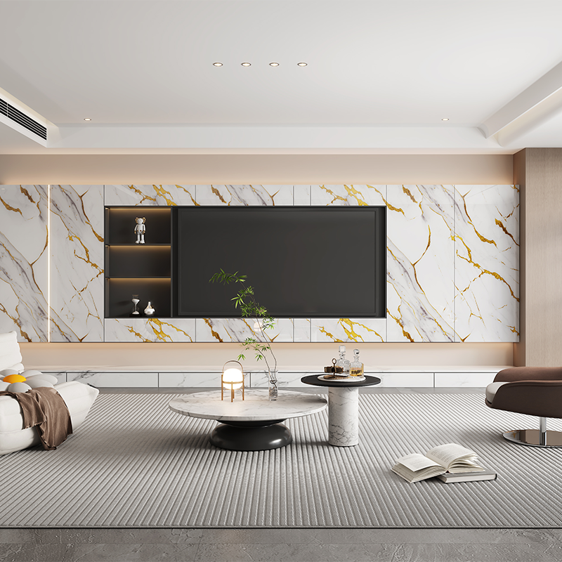 White Marble Gold & Grey Vein Wall Decoration Sticker 