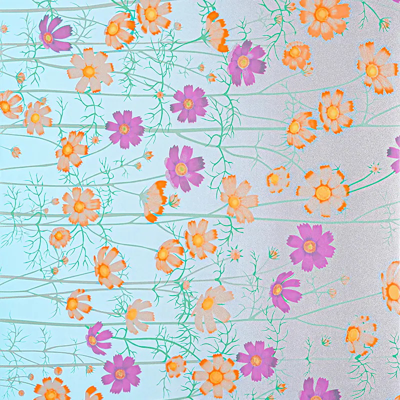 Color Floral Leaf PVC Static Film