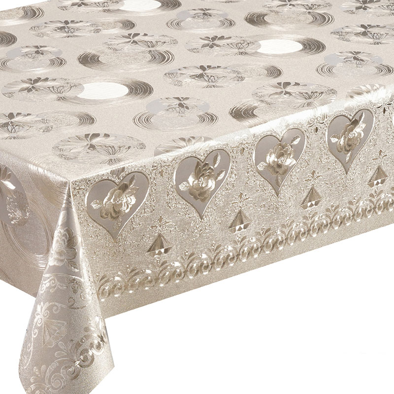 Heart Floral PVC Tablecloth 