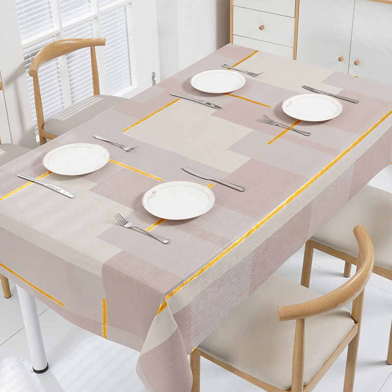 Gold Line Mosaic PVC Tablecloth