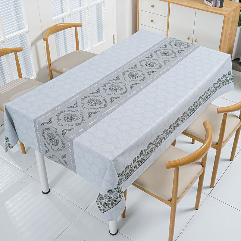 Banded Floral PVC Tablecloth 