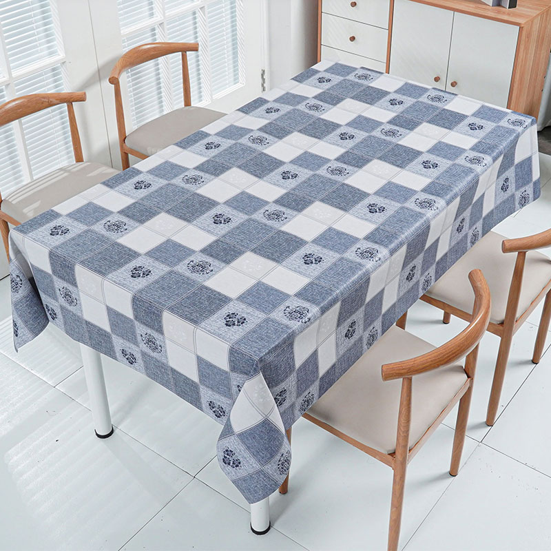 Grid Bloom PVC Tablecloth