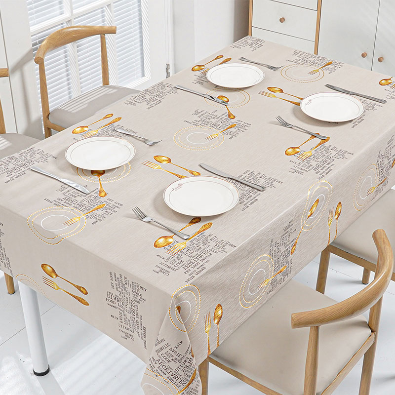 Plate Motif PVC Tablecloth 