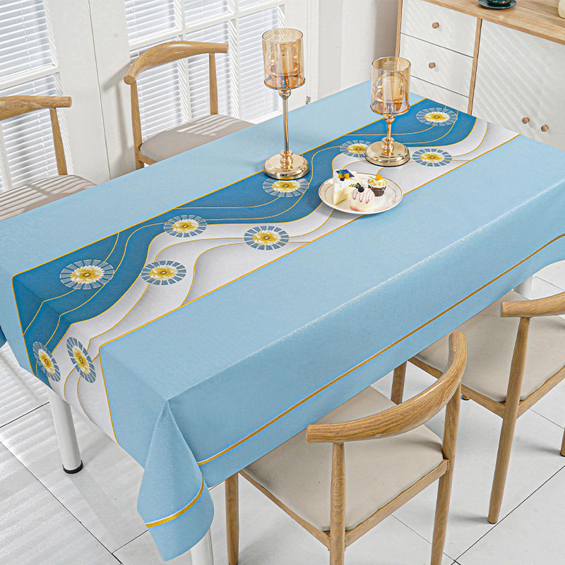 Wave Bloom PVC Tablecloth 