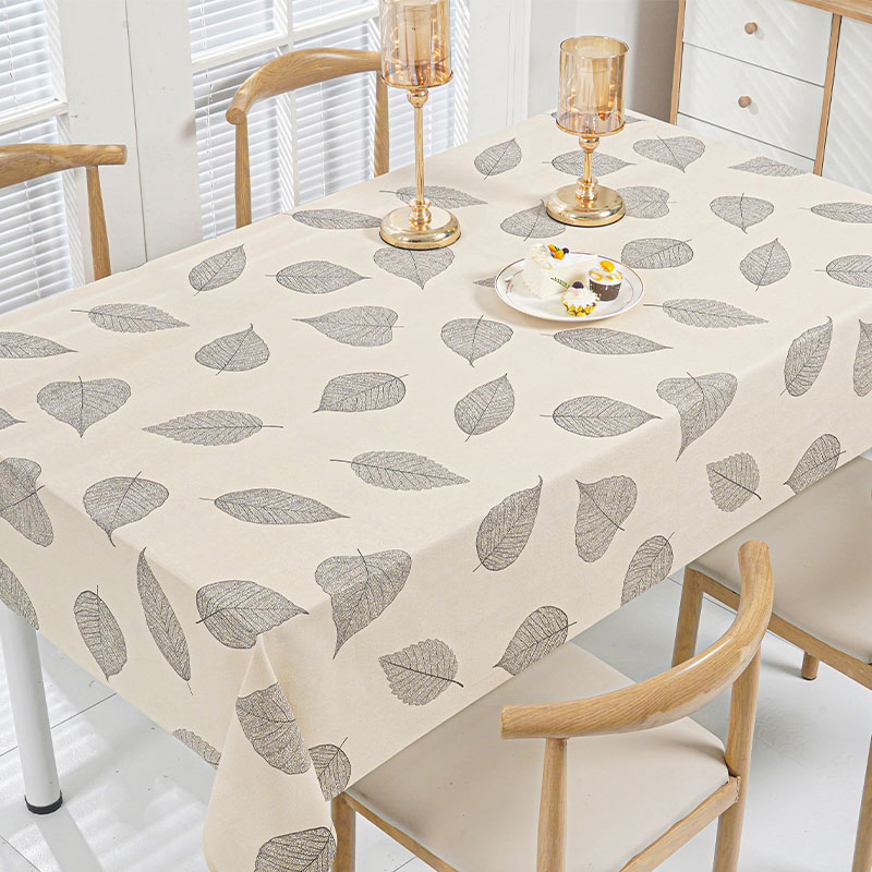 Glitter Leaf Vein PVC Tablecloth