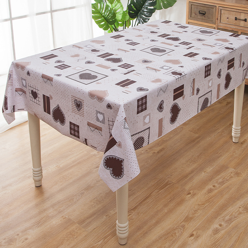Patchwork Heart PVC Tablecloth
