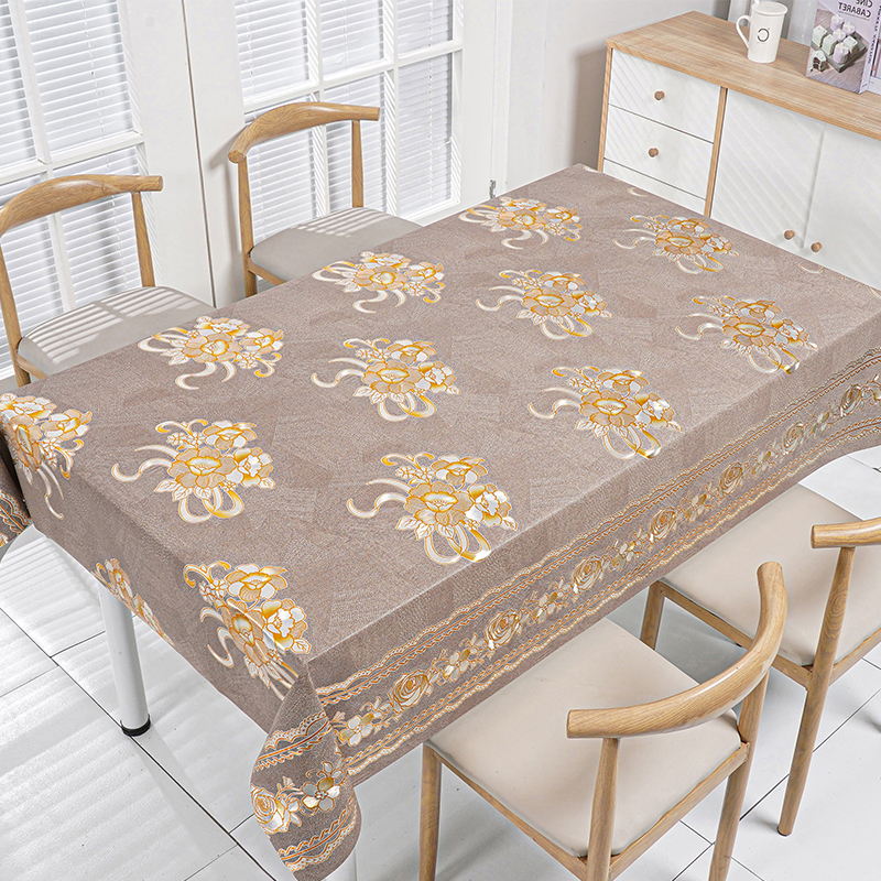 Metallic Bloom PVC Tablecloth