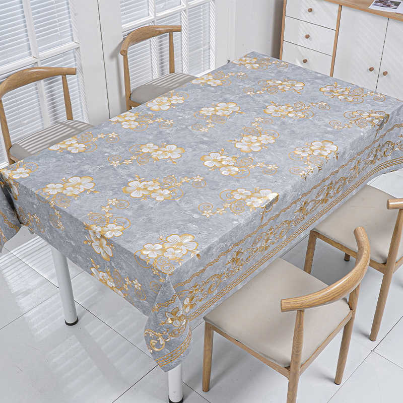 Marble Floral PVC Tablecloth
