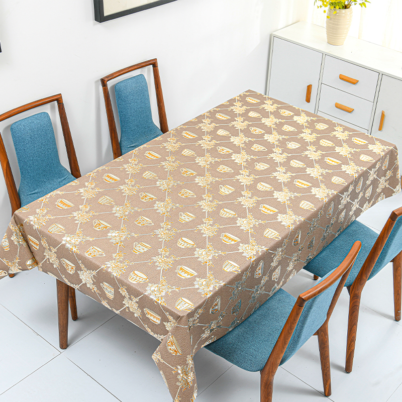 Teacup Floral PVC Tablecloth 