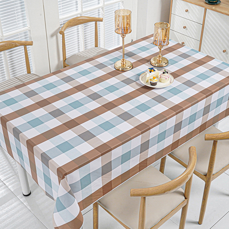 Pastel Plaid PVC Tablecloth