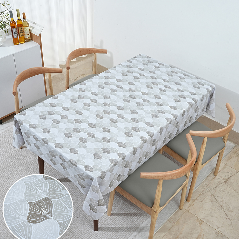 Neutral Leaf PVC Tablecloth
