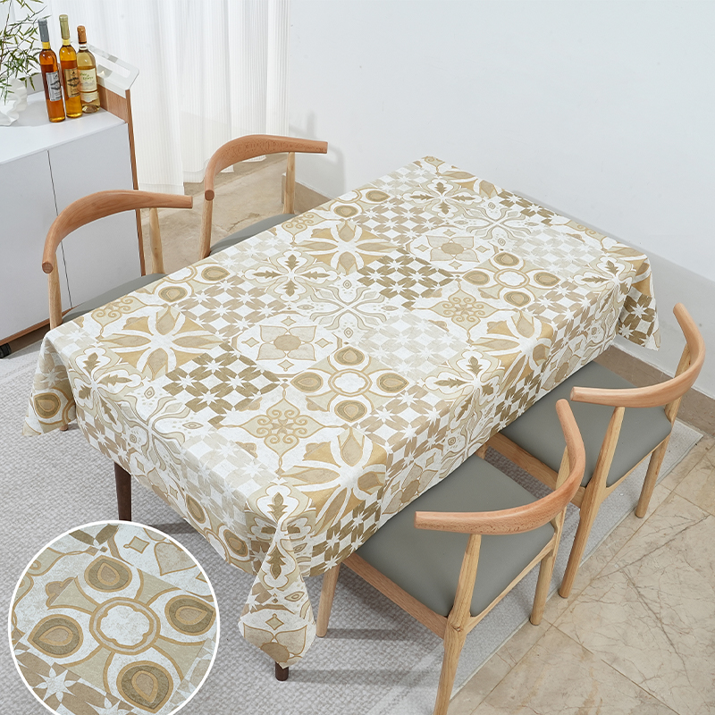 Neutral Tile PVC Tablecloth