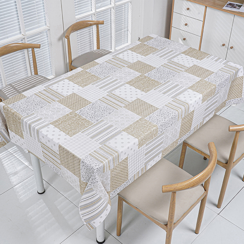 Neutral Patch PVC Tablecloth