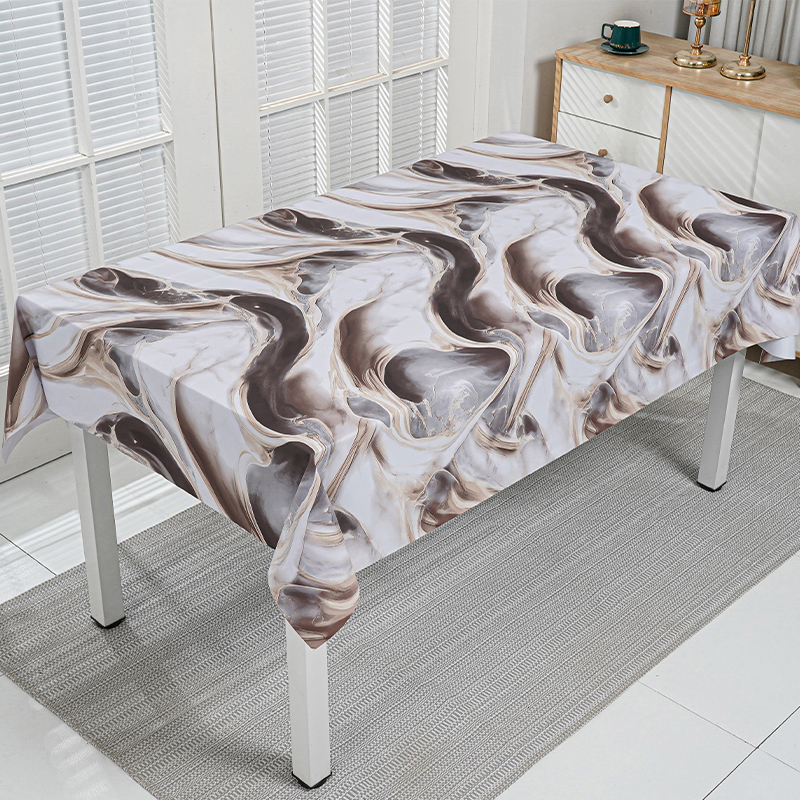 Flowing Marble PVC Tablecloth