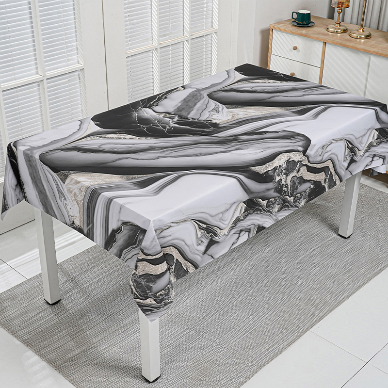 Grey Vein Marble PVC Tablecloth