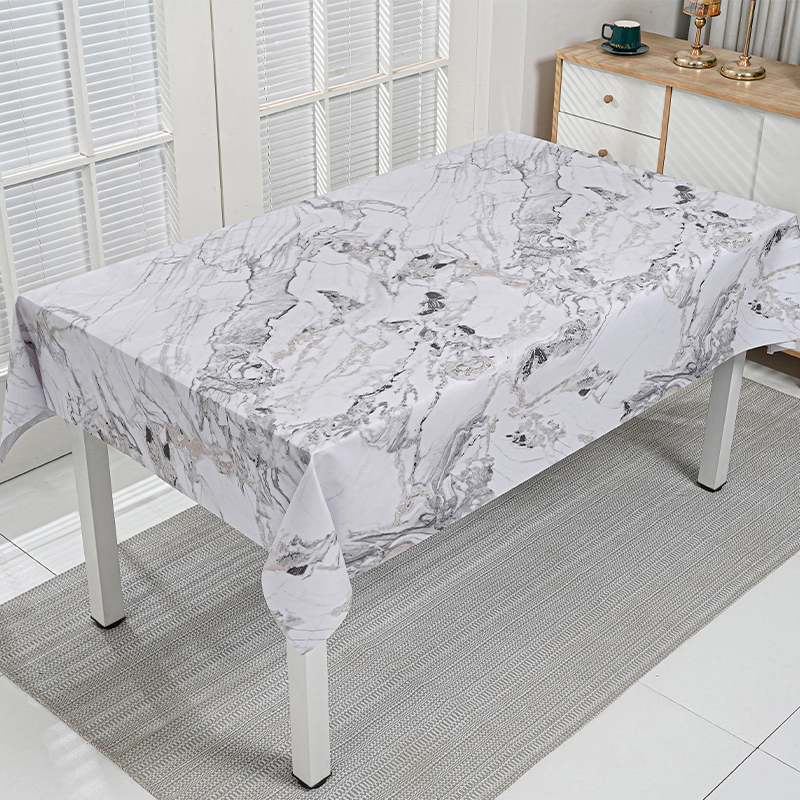 Light Stone Marble PVC Tablecloth
